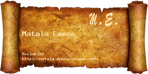 Matala Emese névjegykártya